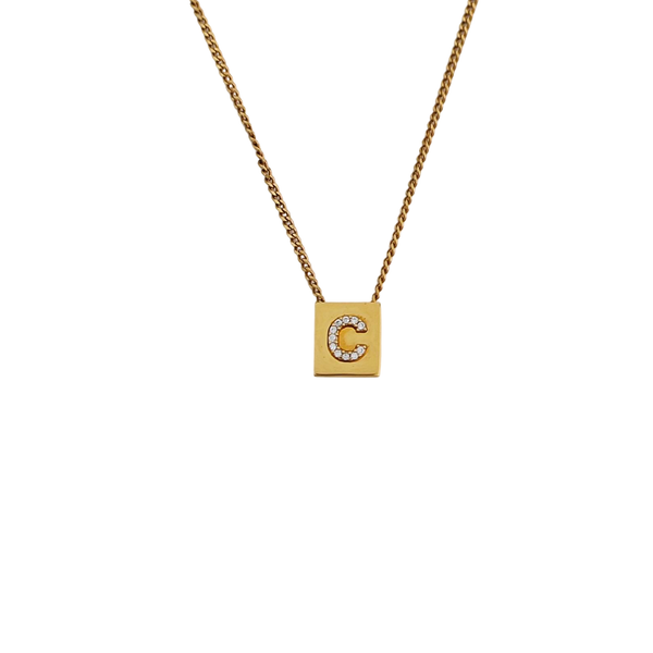 ALPHABET Crystal Gold Necklace
