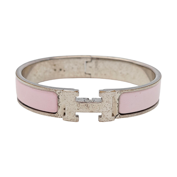 Clic H Metal Silver Bangle