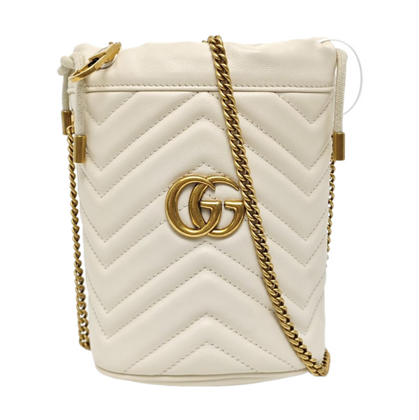 GG Marmont Mini Quilted Calfskin White