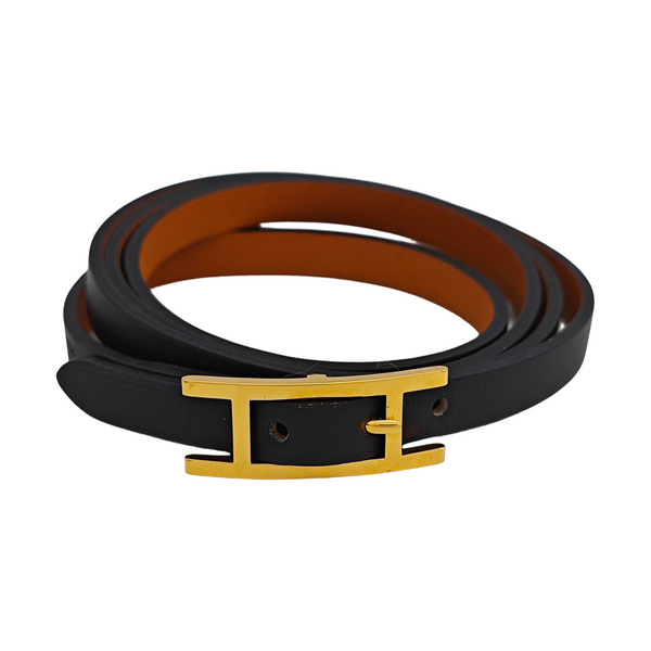 Hapi 3 Leather Black Bangle