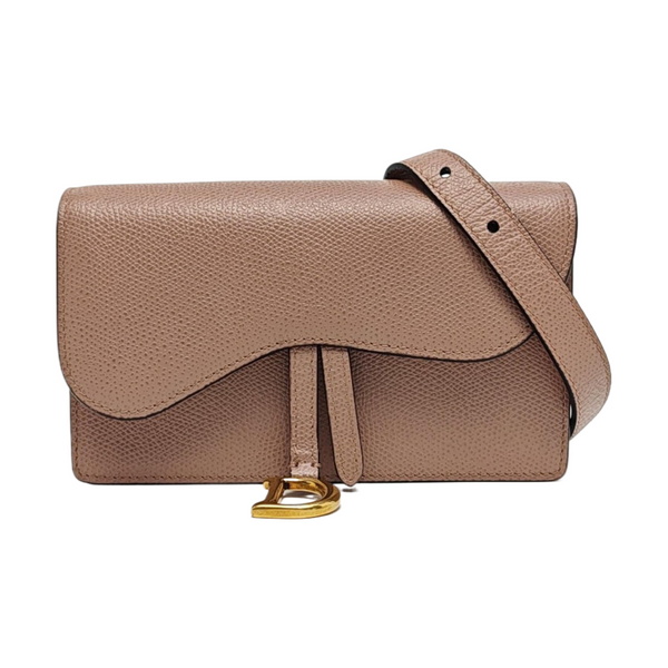 Authenticated pre-owned Saddle Calfskin Pink - Belt Bag at Looply