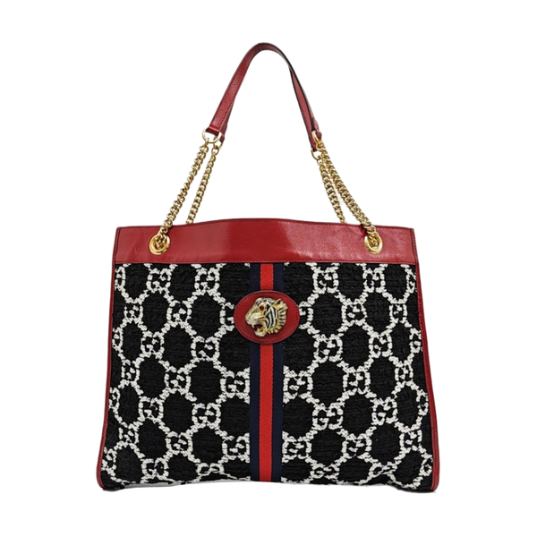 Rajah Large Monogram Wool Black