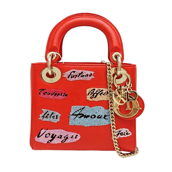 Lady Dior Mini Lambskin Red