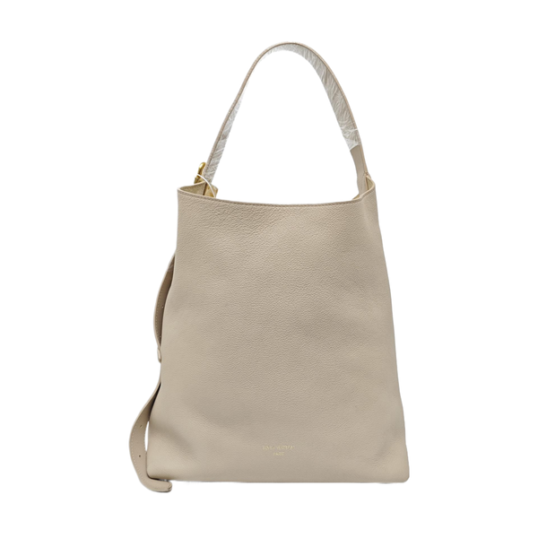 LOW KEY HOBO MM Monogram Calfskin Beige