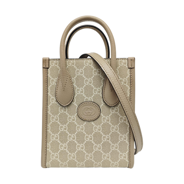 Retro Mini Monogram Coated Canvas Beige