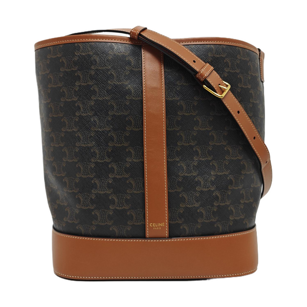 Authenticated pre-owned TRIOMPHE CANVAS Medium Coated Canvas Yellow - Bucket Bag at Looply