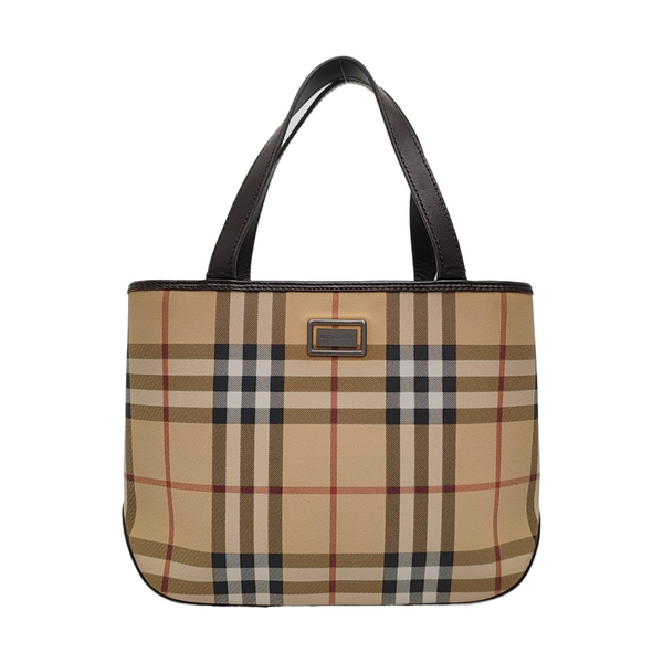 Coated Canvas Tote Bag Brown