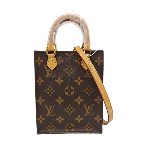 SAC PLAT Mini Monogram Coated Canvas Brown