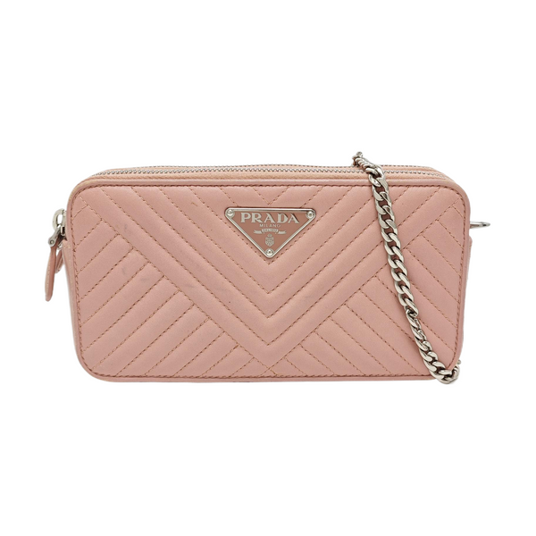 Quilted Lambskin Shoulder Bag Mini Pink