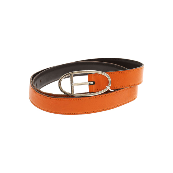 Orange Leather Belt