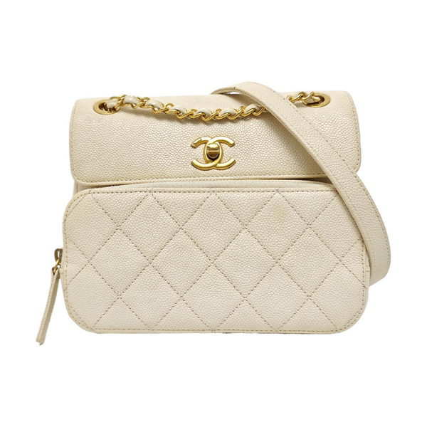 Quilted Grained Calfskin White