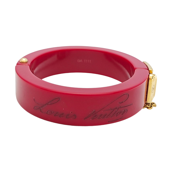 LOCK ME Synthetic Material Red Bangle