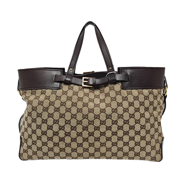 Monogram Canvas Tote Bag Brown