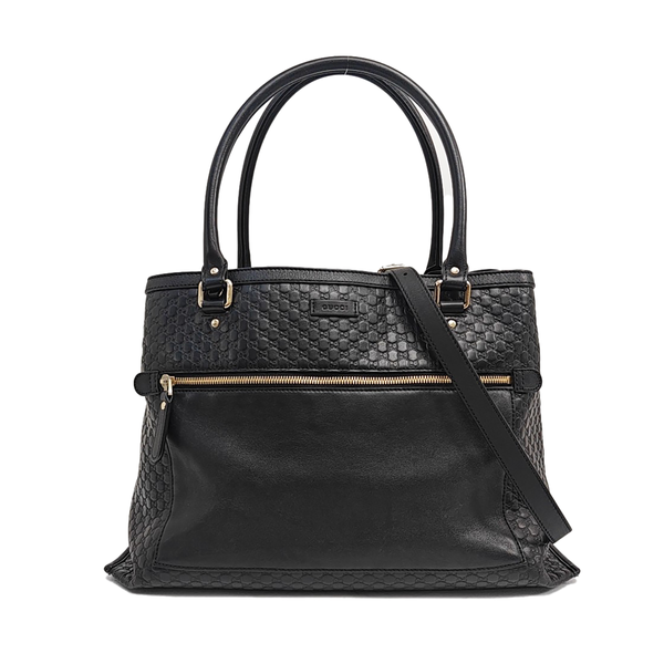 Monogram Calfskin Tote Bag Black