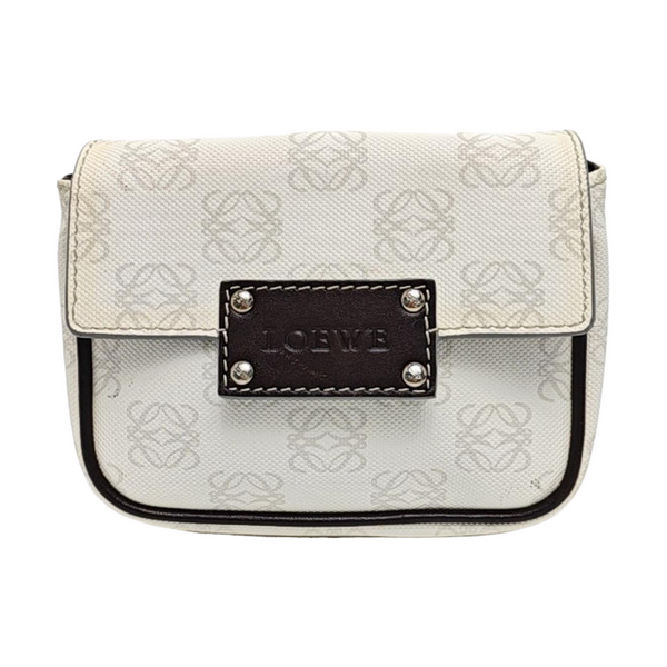Monogram Coated Canvas Clutch White