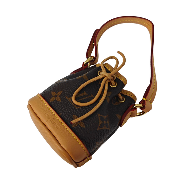 Coated Canvas Bag Charm Brown