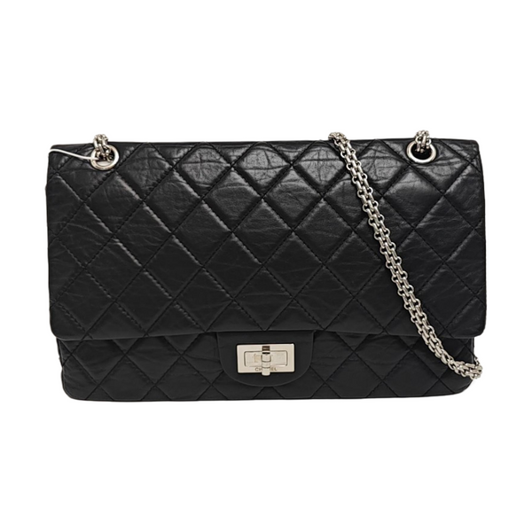 2.55 Maxi Quilted Calfskin Black
