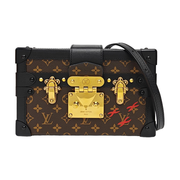PETITE MALLE Monogram Coated Canvas Brown