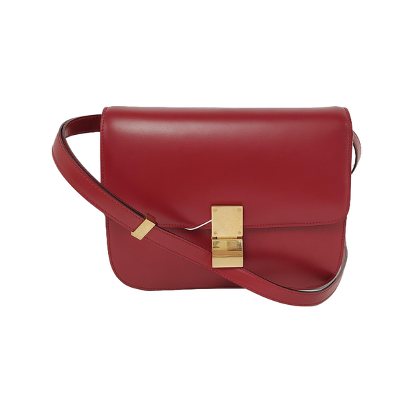 Authenticated pre-owned CLASSIC BOX Medium Calfskin Red - Shoulder Bag at Looply