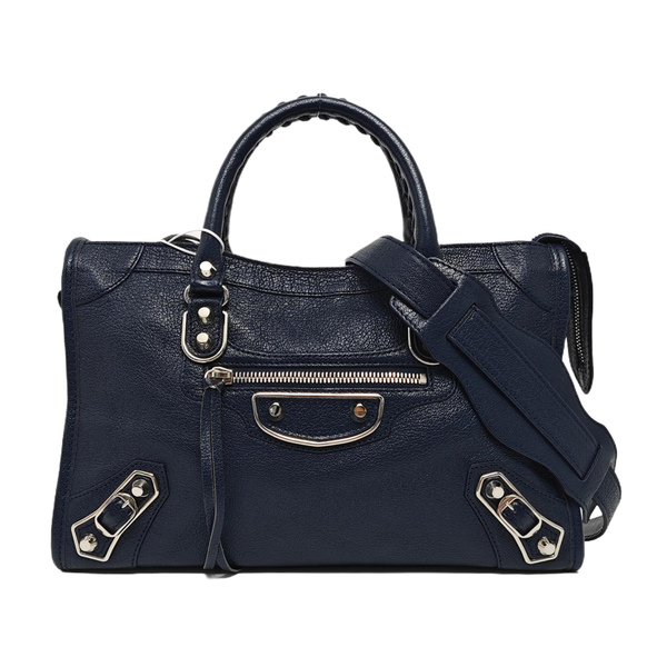 Classic Metallic Edge City Small Lambskin Blue