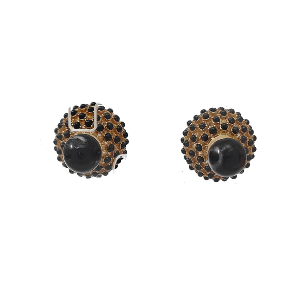 Metal Black Stud Earrings