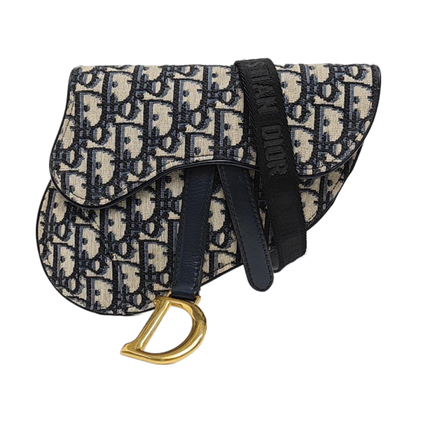 Saddle Mini Oblique Canvas Blue