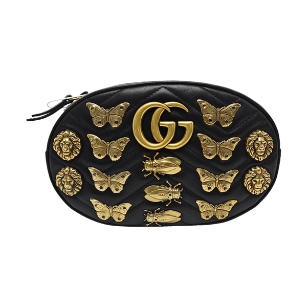 GG Marmont Super Mini Quilted Calfskin Black