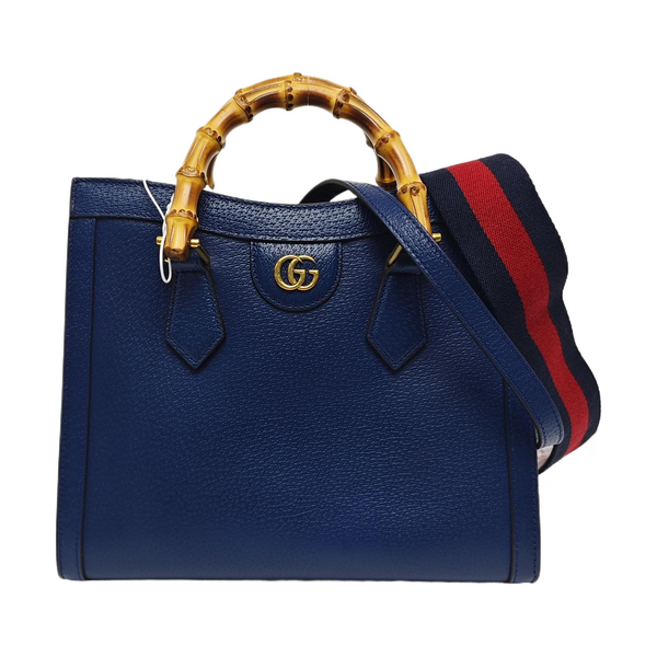 Authenticated pre-owned Diana Small Calfskin Blue - Tote Bag at Looply