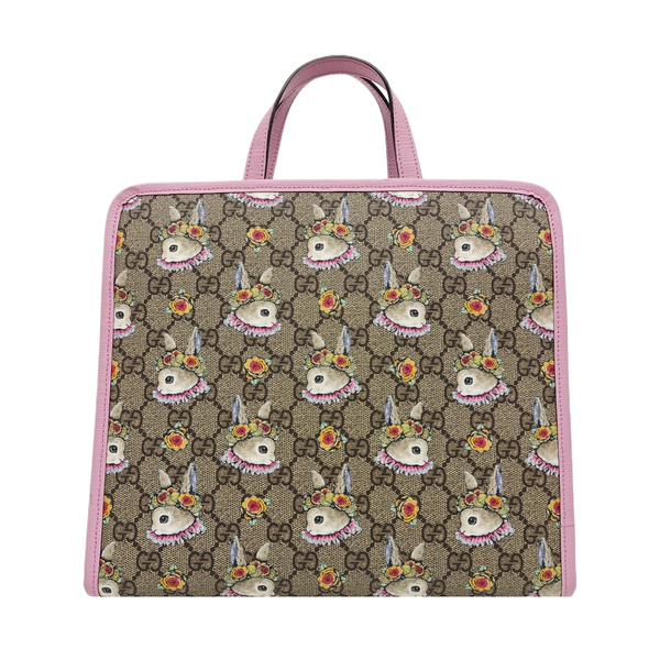 Monogram Coated Canvas Tote Bag Beige