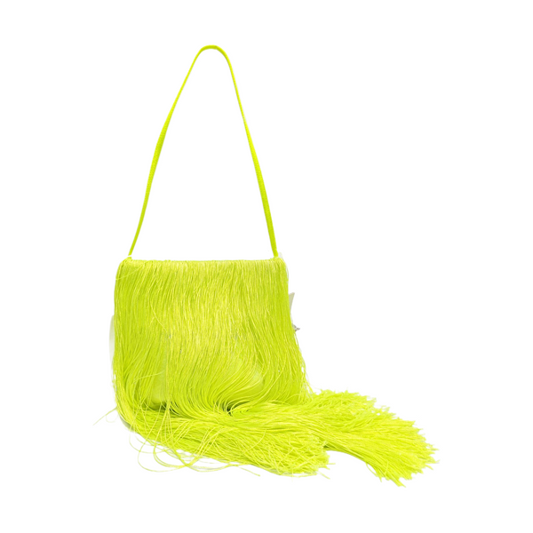 Silk Satin Top Handle Bag Yellow