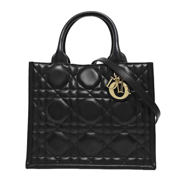 Book Tote Small Cannage Calfskin Black