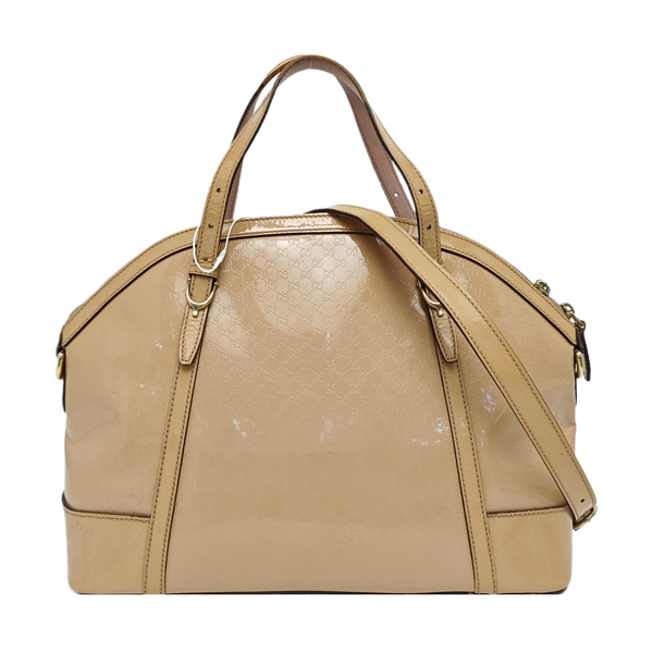 Monogram Patent Leather Shoulder Bag Beige
