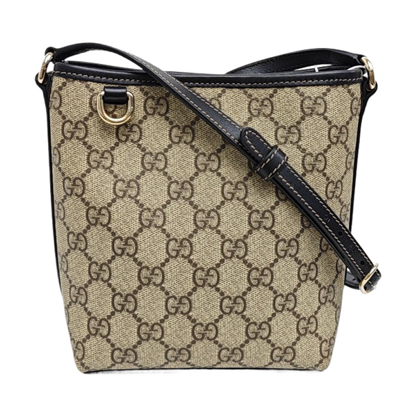 GG Emblem Mini Monogram Coated Canvas Beige