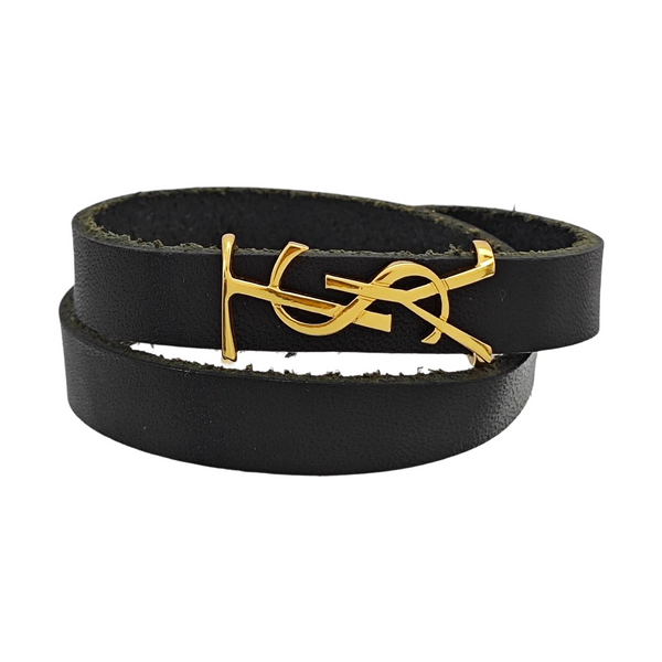 Leather Black Bangle