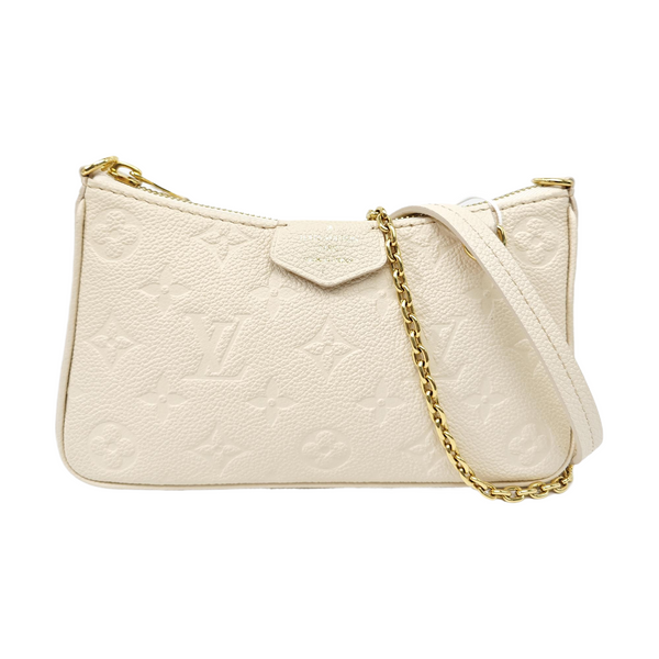 EASY POUCH ON STRAP Calfskin Beige