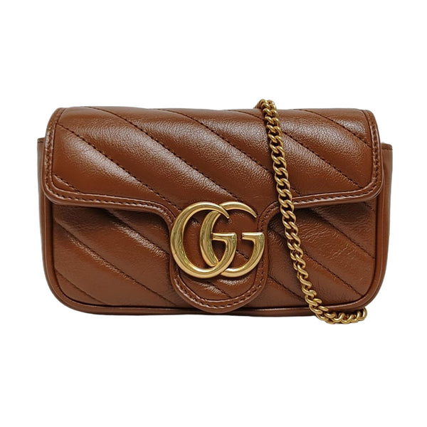 GG Marmont Mini Quilted Calfskin Brown