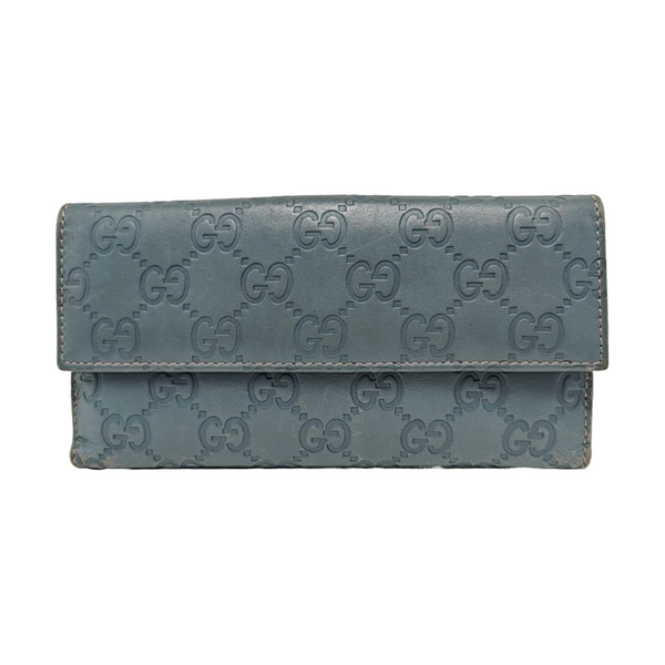 Monogram Leather Wallet Blue