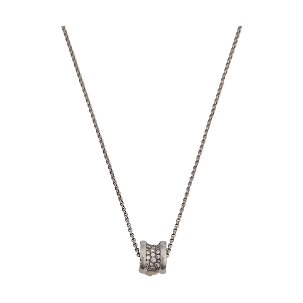 B.ZERO1 18k White Gold Silver Necklace