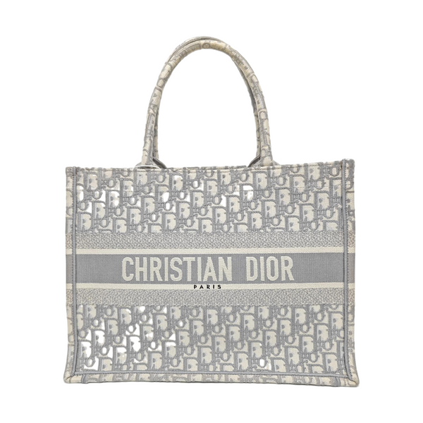 Book Tote Medium Oblique Canvas White