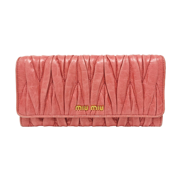 Quilted Lambskin Wallet Pink