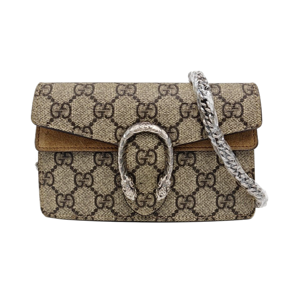 Dionysus Super Mini Monogram Coated Canvas Beige