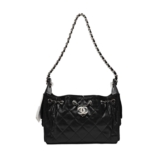CHANEL 25 Mini Quilted Calfskin Black