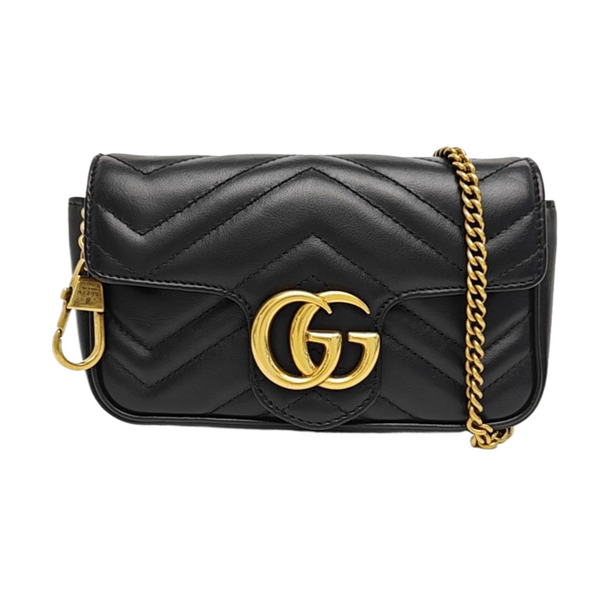 GG Marmont Mini Quilted Calfskin Black