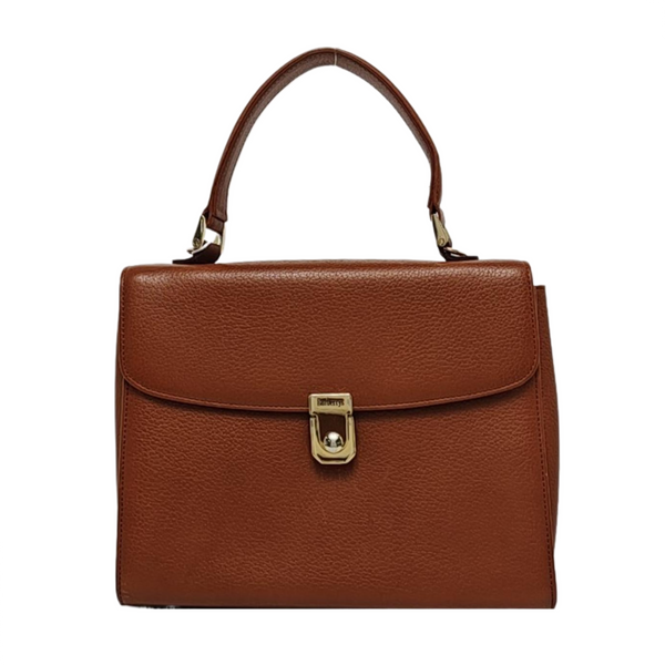 Calfskin Top Handle Bag Brown