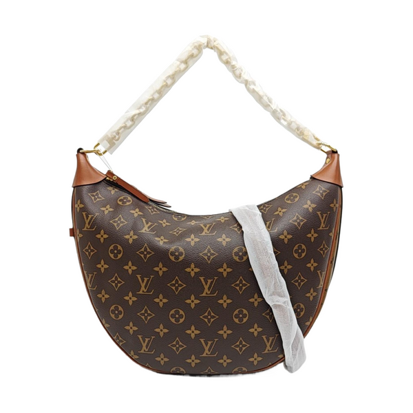 LOOP HOBO Monogram Coated Canvas Brown
