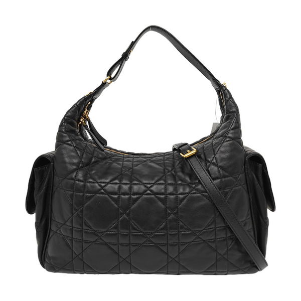 Cannage Lambskin Shoulder Bag Black