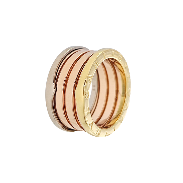 B.ZERO1 18k White Gold Rose Gold Ring EU 55