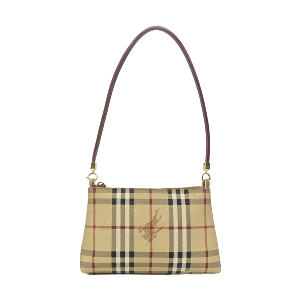 Coated Canvas Shoulder Bag Brown