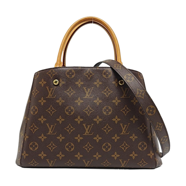 MONTAIGNE MM Monogram Coated Canvas Brown