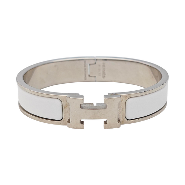 Clic H Metal Silver Bangle